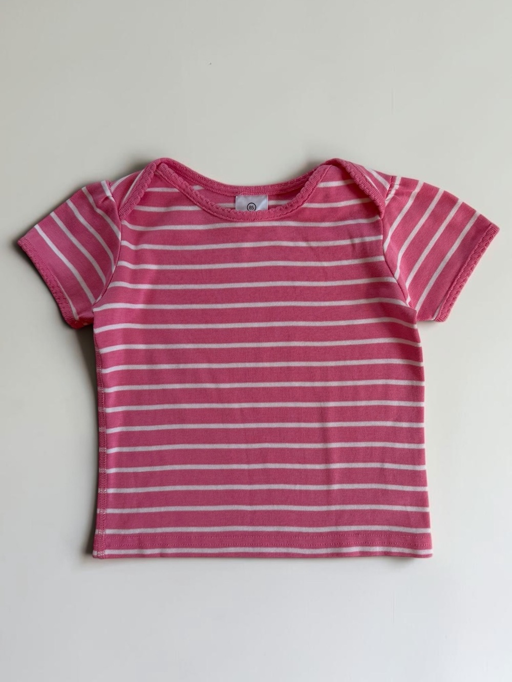 HANNA ANDERSSON EUC Bubblegum Pink Organic Cotton Basic Striped Top